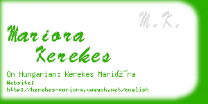 mariora kerekes business card